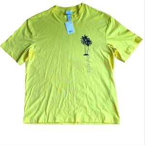 H&M Relaxed Fit Palm Tree Yellow Tshirt Size M